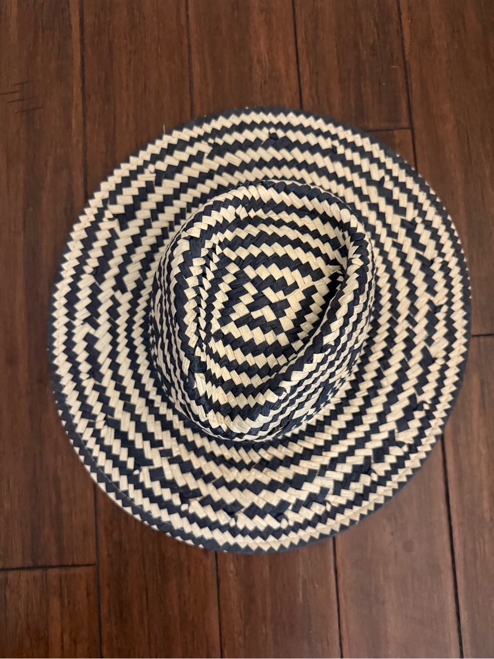 Mud Pie Navy and Cream Straw Sun Hat